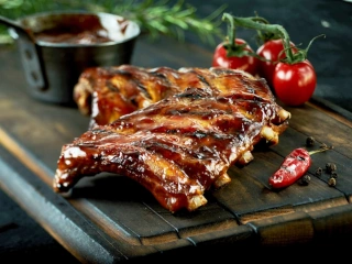 Mézes mangós BBQ oldalas